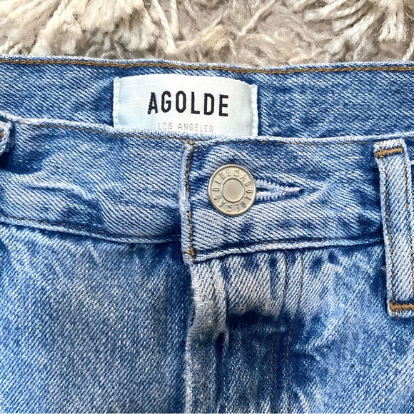 AGOLDE Riley High Rise Crop Distressed buttonfly Jeans 29 - Picture 6 of 10